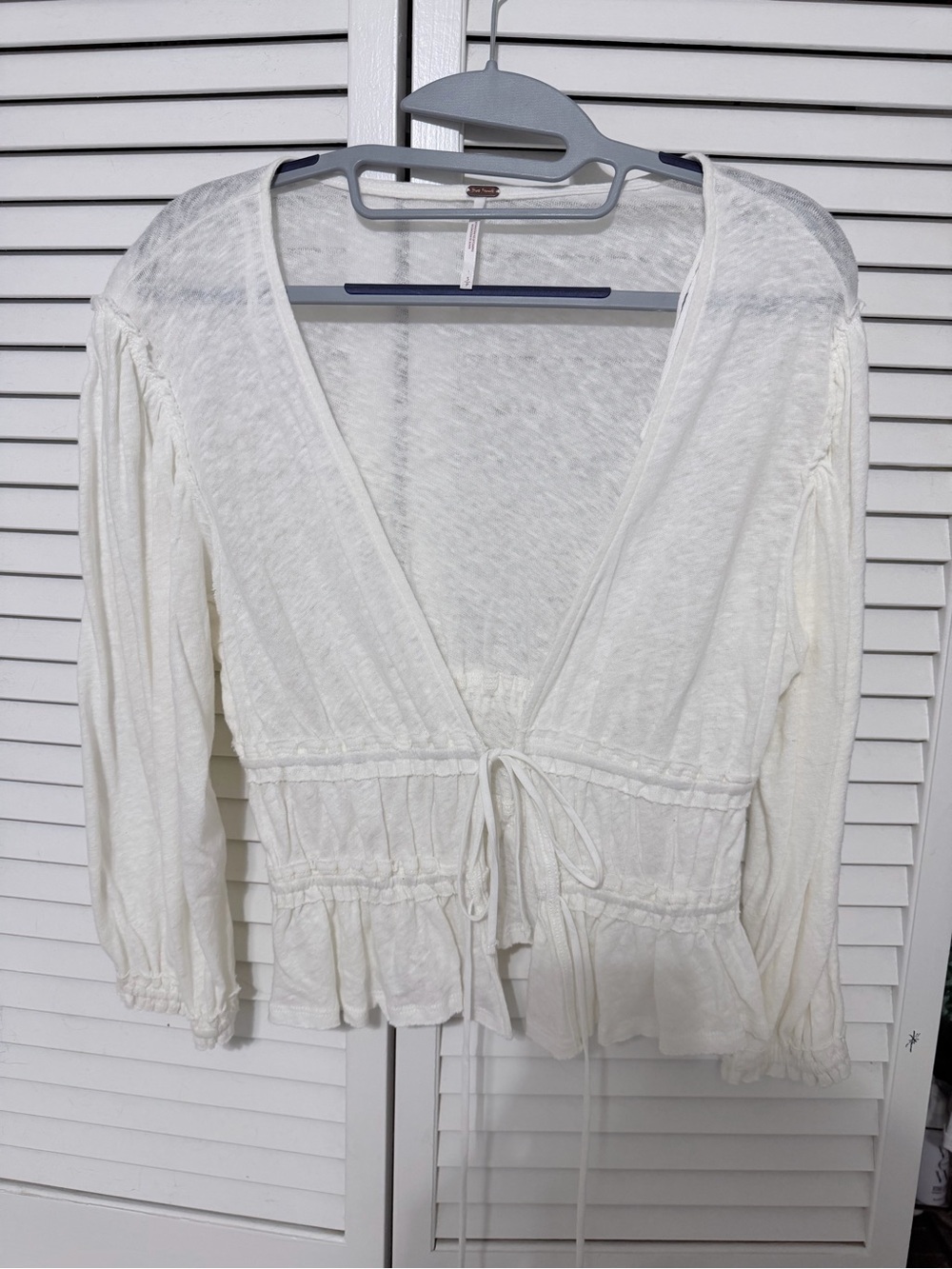 Free People White Tie-Front Women’s Top